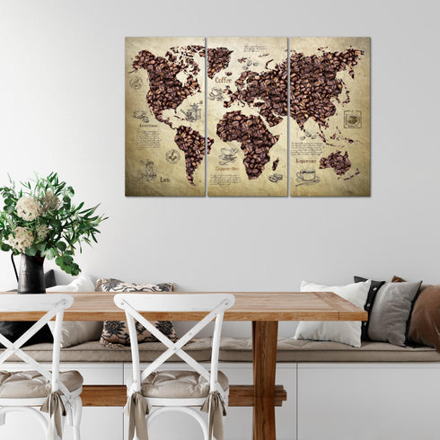 Wandbilder Wohnzimmer XXL Küche Kaffee Moderne Bilder Weltkarte